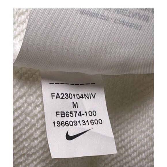 Nike Club Fleece Pullover Hoodie Sweatshirt White Men's‎ Medium NWOT FB6574-100 - Picture 10 of 16